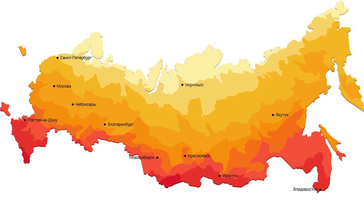 Карта инсоляции России