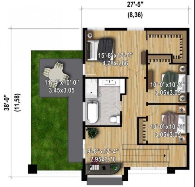 План 2 этажа дома по проекту PM-81025-2-3