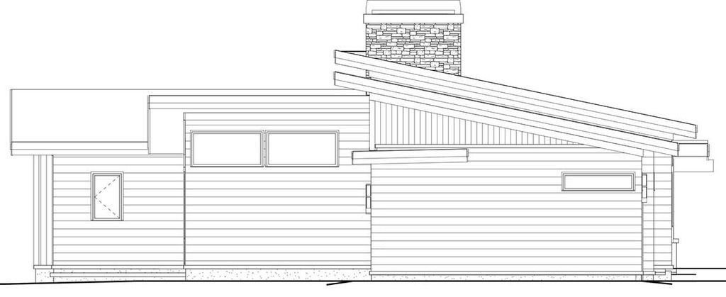 House elevation from garage side: plan SS-895-60 Hi-tech house elevation of house plan SS-895-60