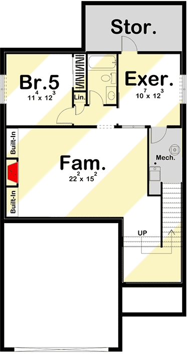 Narrow Contemporary Farmhouse Plan