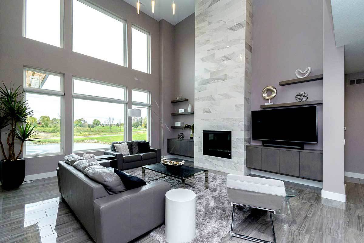 Grey and white living room