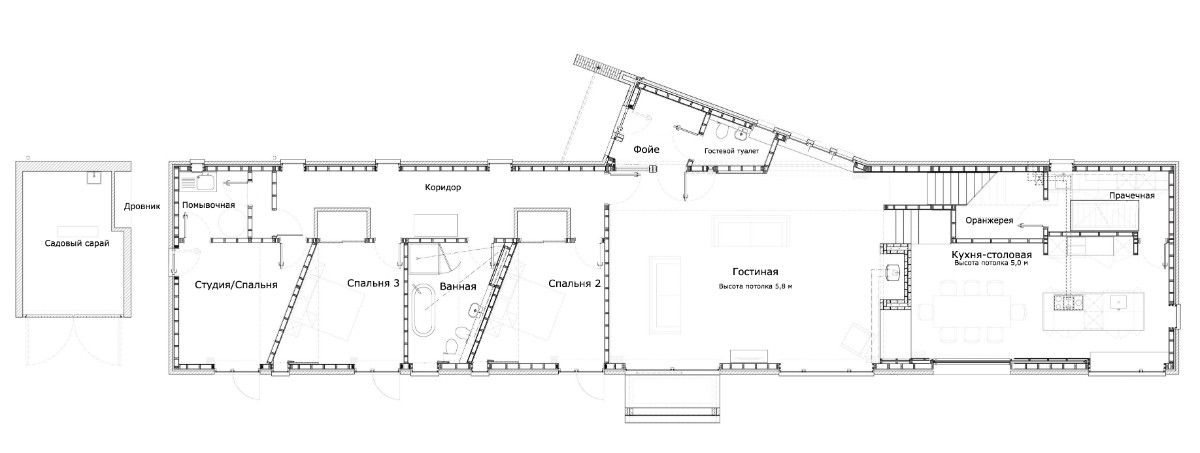 Ground Floor Plan The plan of the ground floor of the house Marsh Hill in England