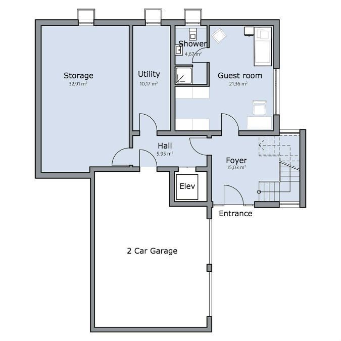 Collmann House basement plan