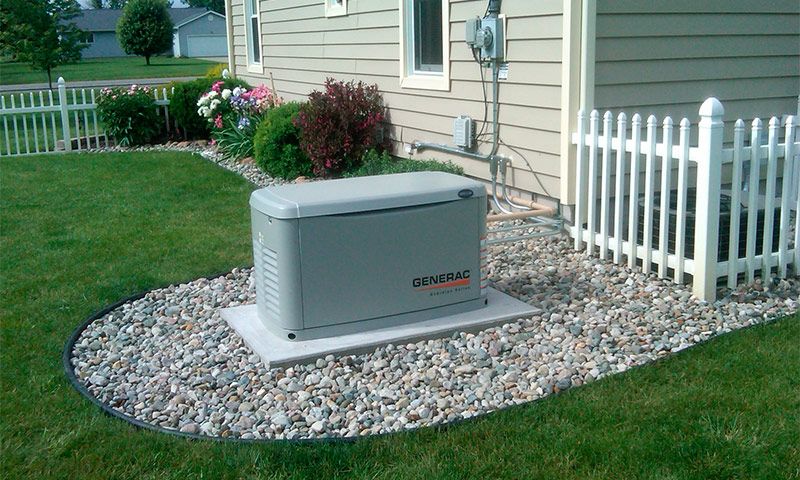 landscaping around generator