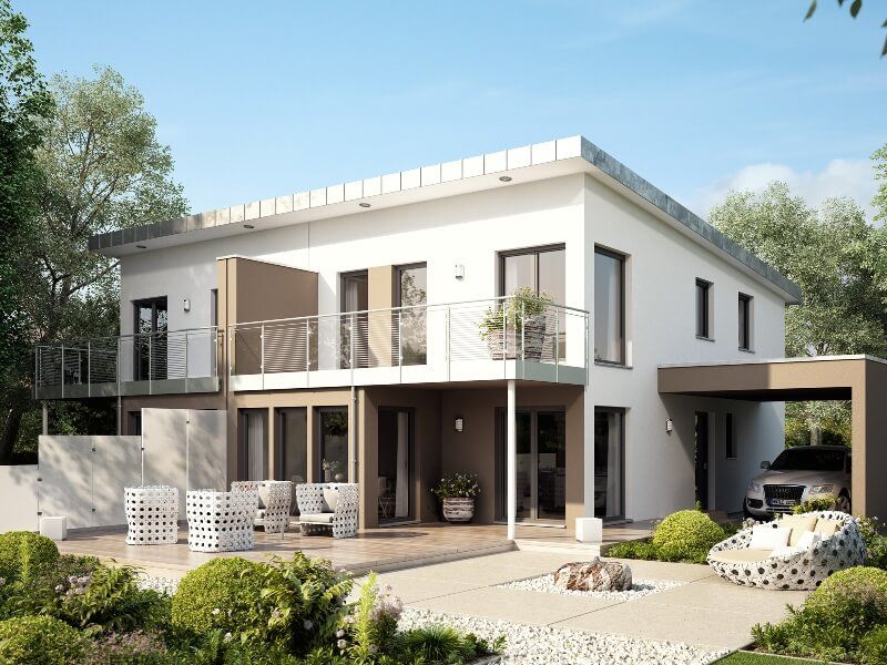 A-frame modern duplex designed to be built on a small plot. The two-storey plan with panoramic windows and a chic layout will ensure comfortable living with beloved neighbours or relatives.