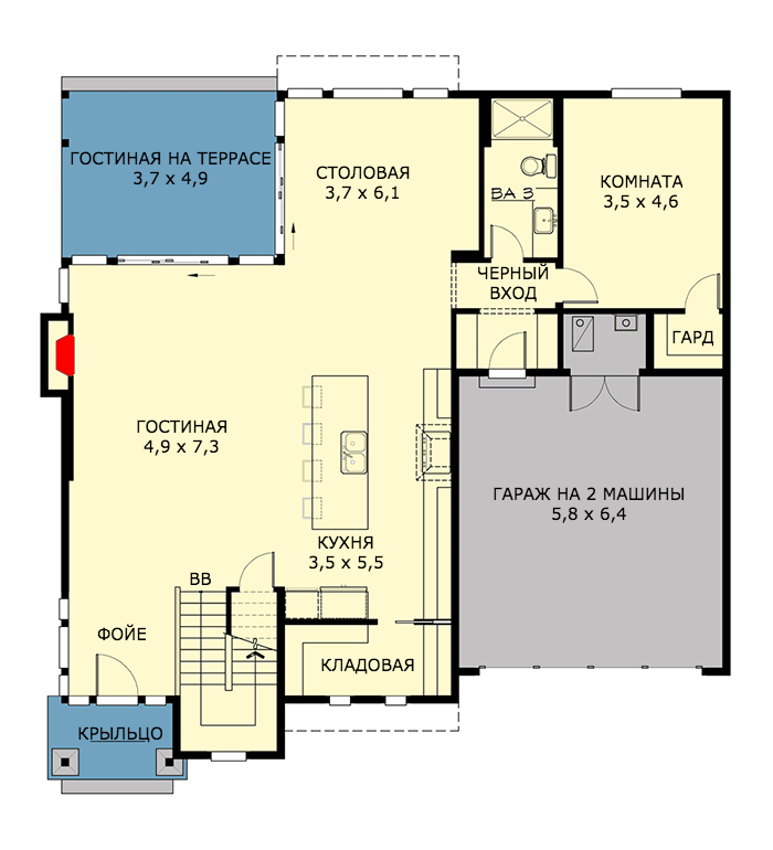 План 1 этажа North-West