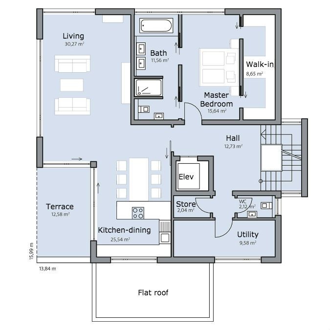 Collmann House first floor plan