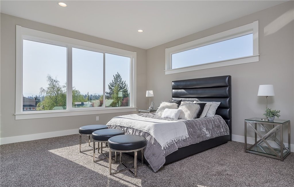 Leather bed under the clerestory window