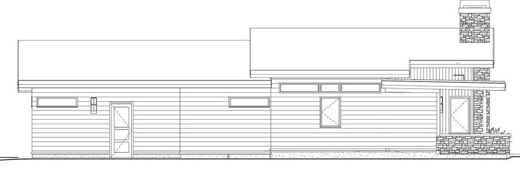 House elevation built by plan SS-895-60 Modern house elevation by ShelterStudio-895-60