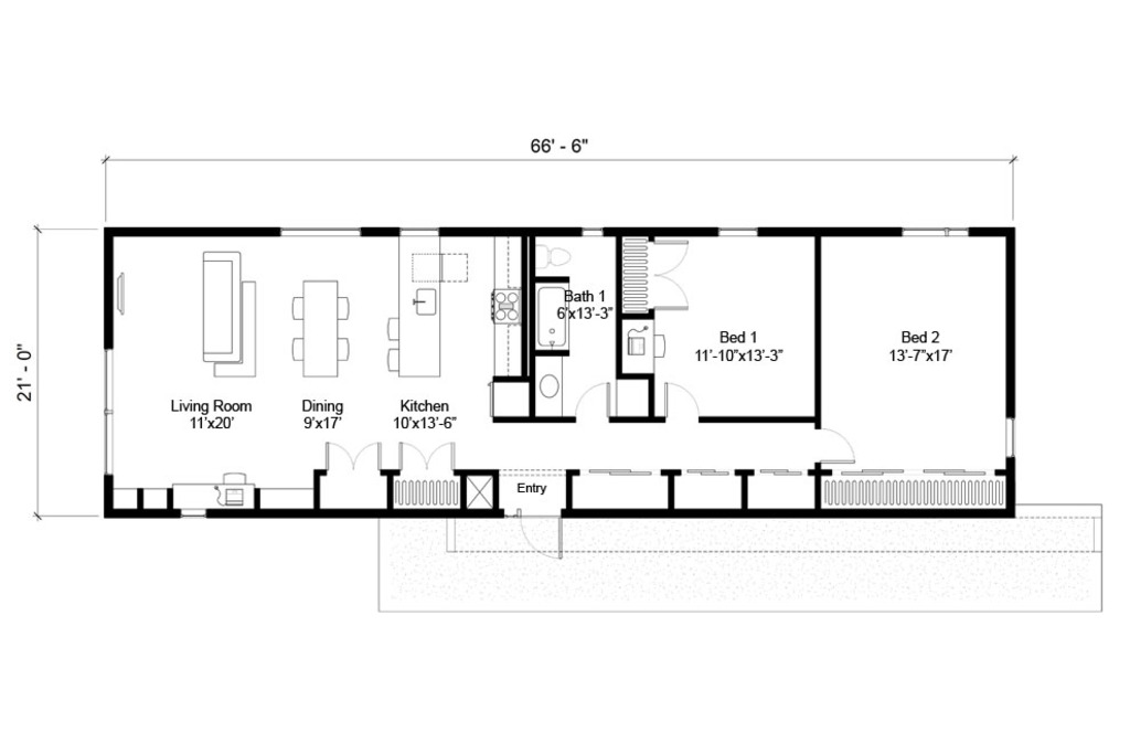 high-tech-2-bedroom-house-plan-with-flat-roof