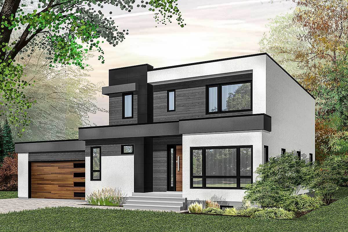 Two Story Frame House With A Flat Roof In A Modern Style HITECH HOUSE   Interior 13. Plan DR 22462 2 4 