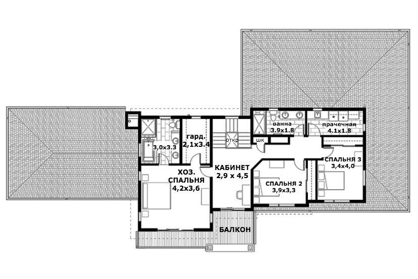 План 2 этажа дома Upland