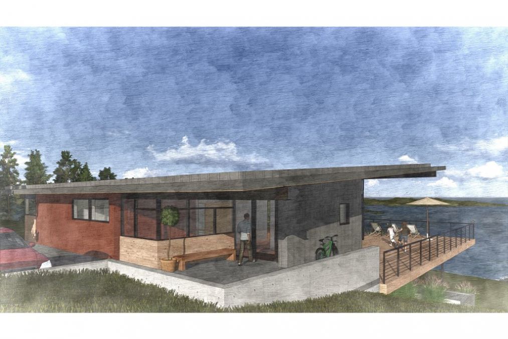 Modern house plan with panoramic windows