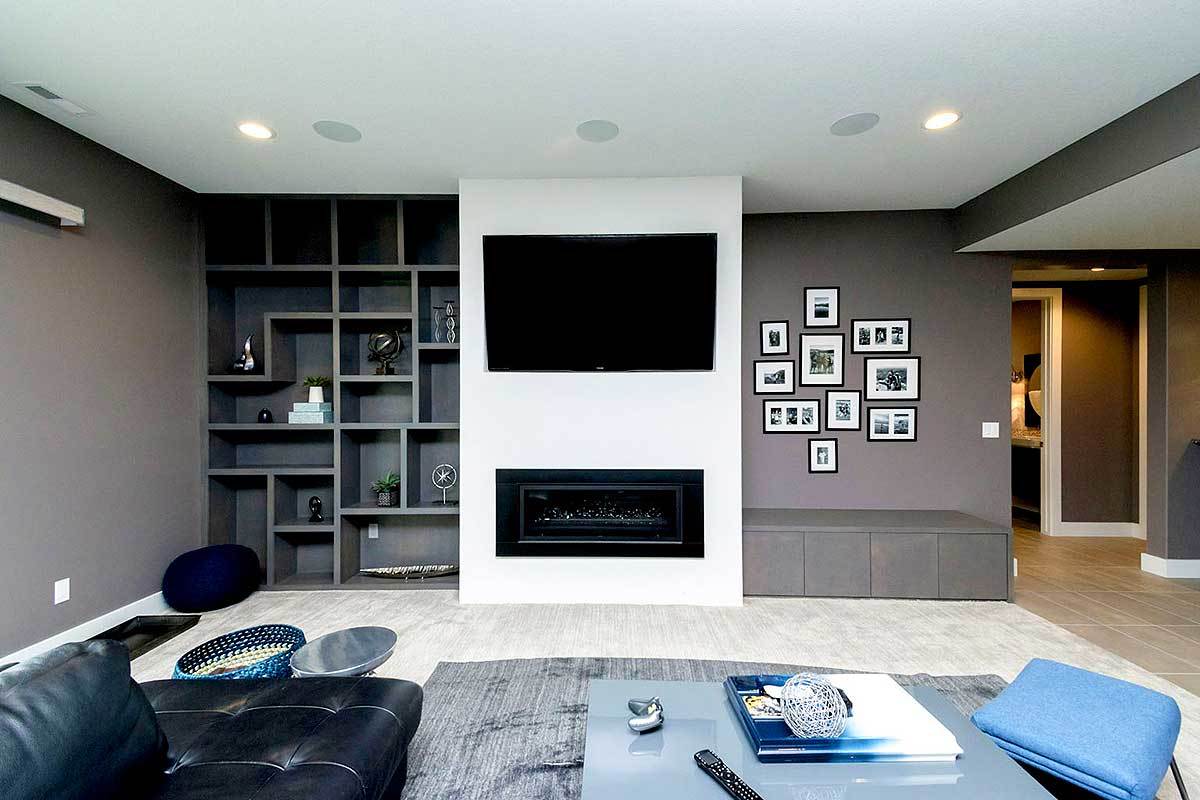 Grey wall in the Family Room