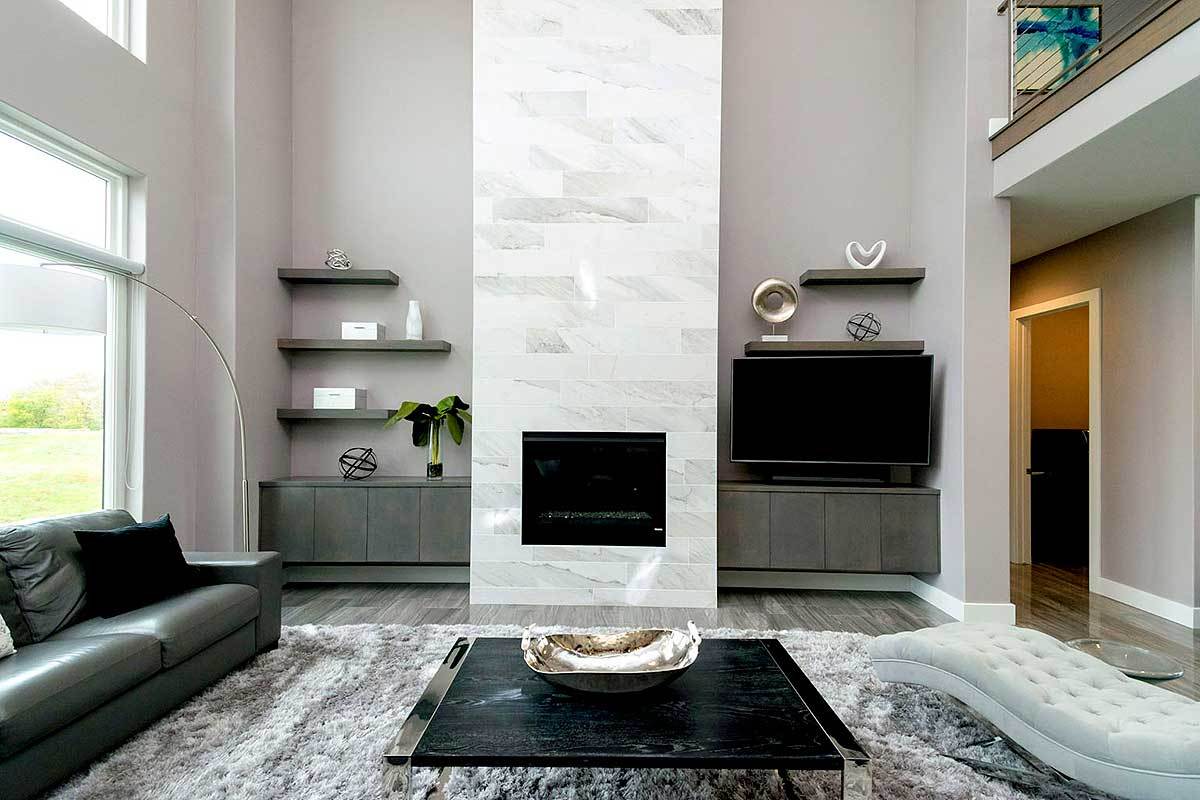 Built-in fireplace in the Great Room
