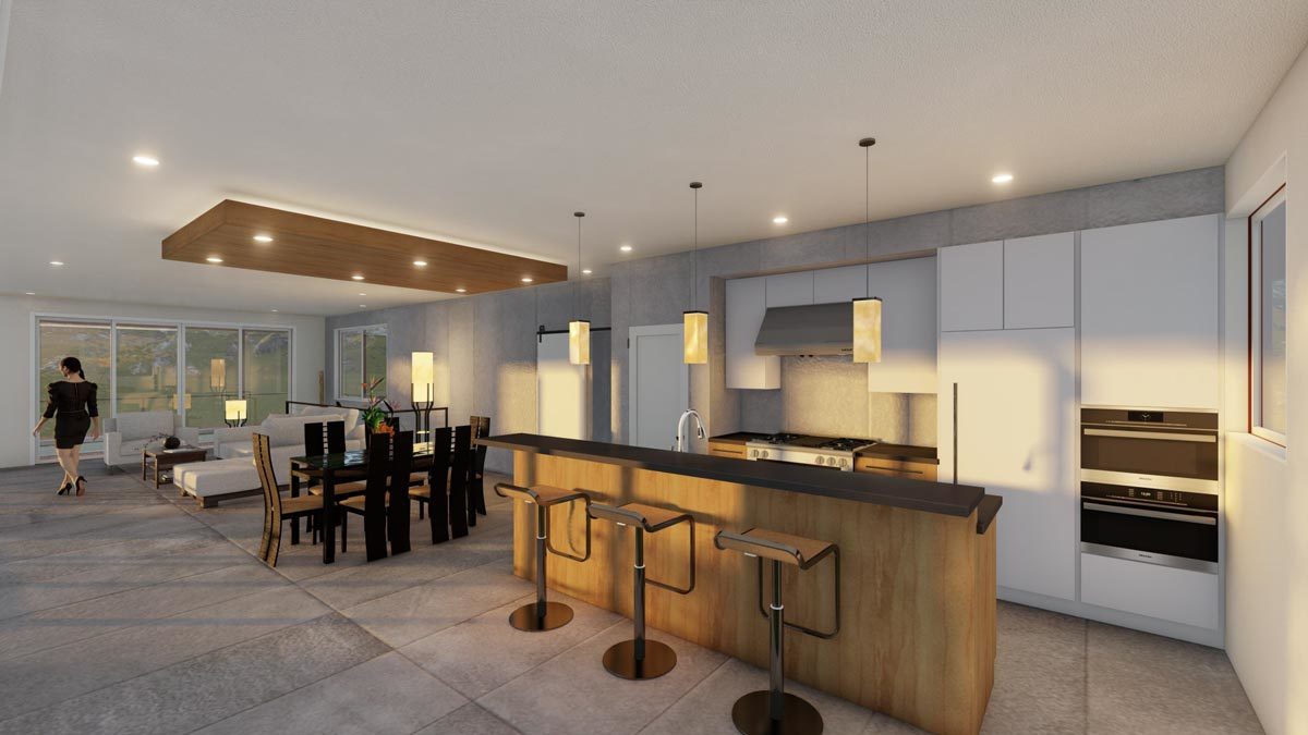 Kitchen raised island
